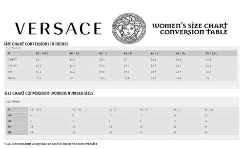 versace bra sizing|Versace size chart men's.